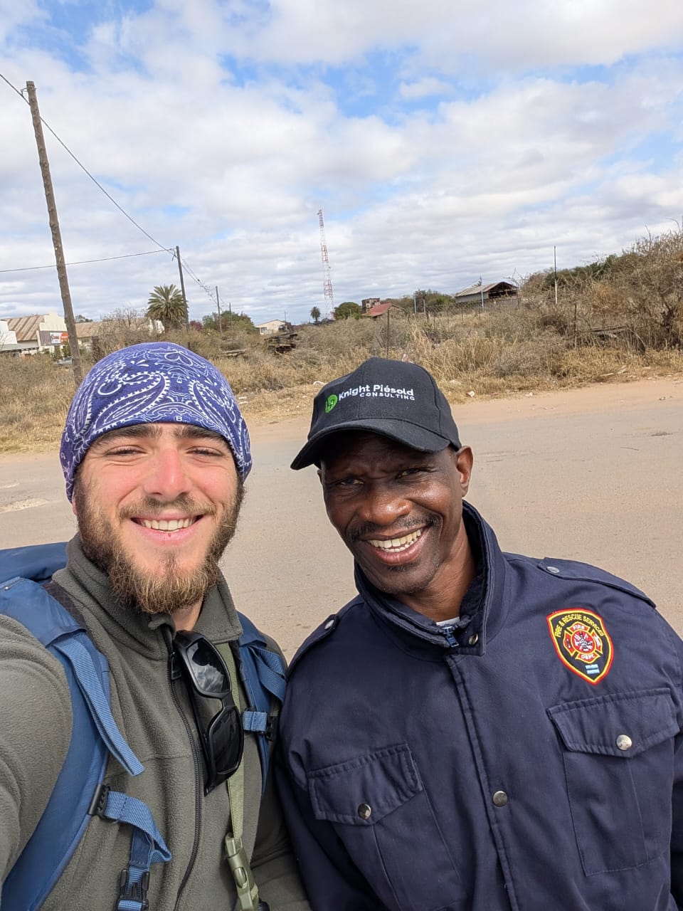 Álvaro de Miguel with a local community member during his journey